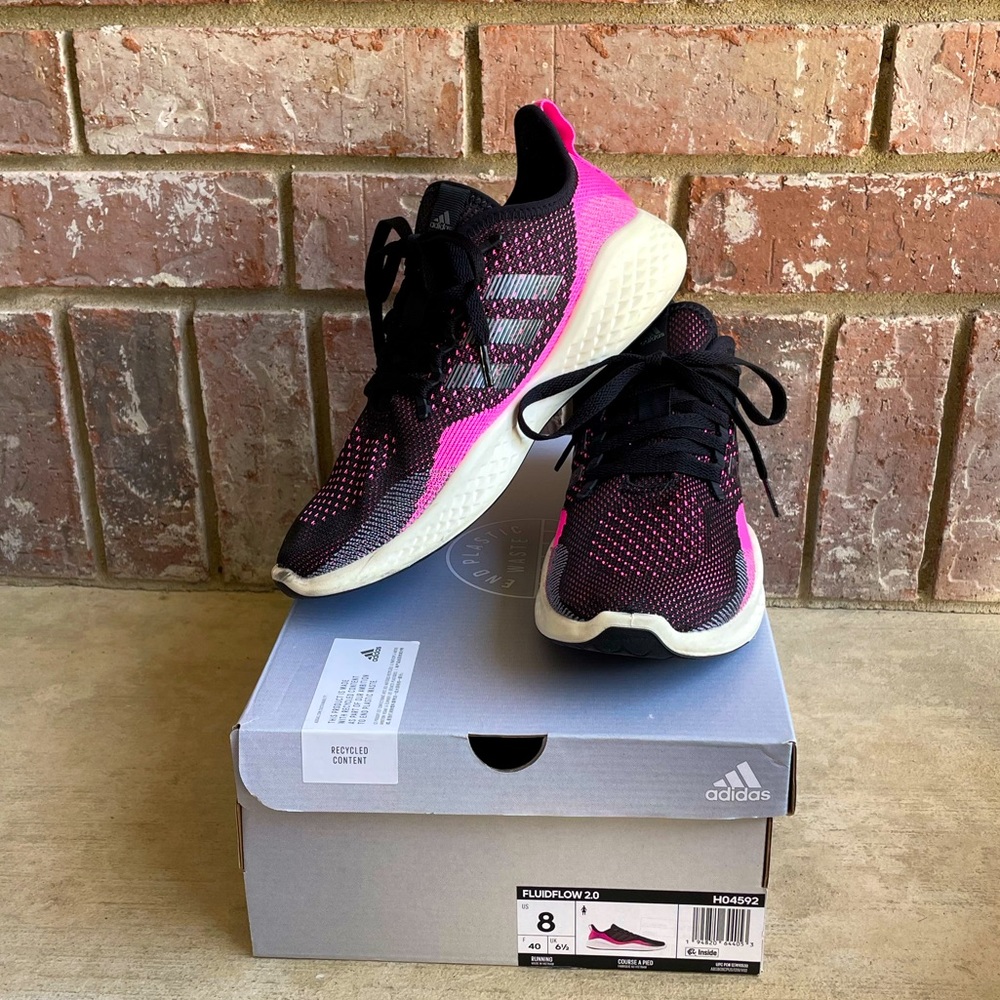 adidas Fluid Flow 2.0 in Screaming Pink Black in box
